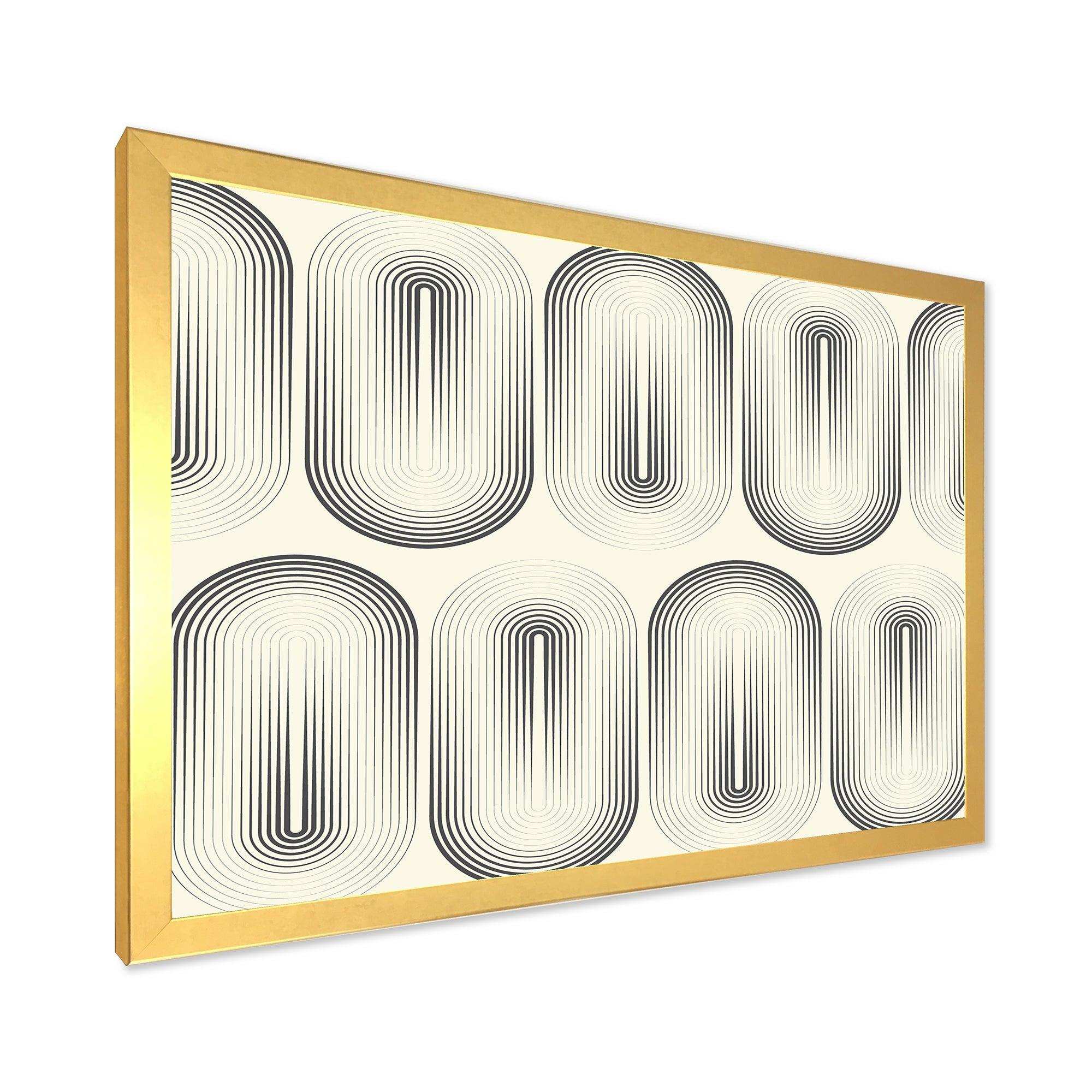 Retro Curved Minimal Geometric Ornament I