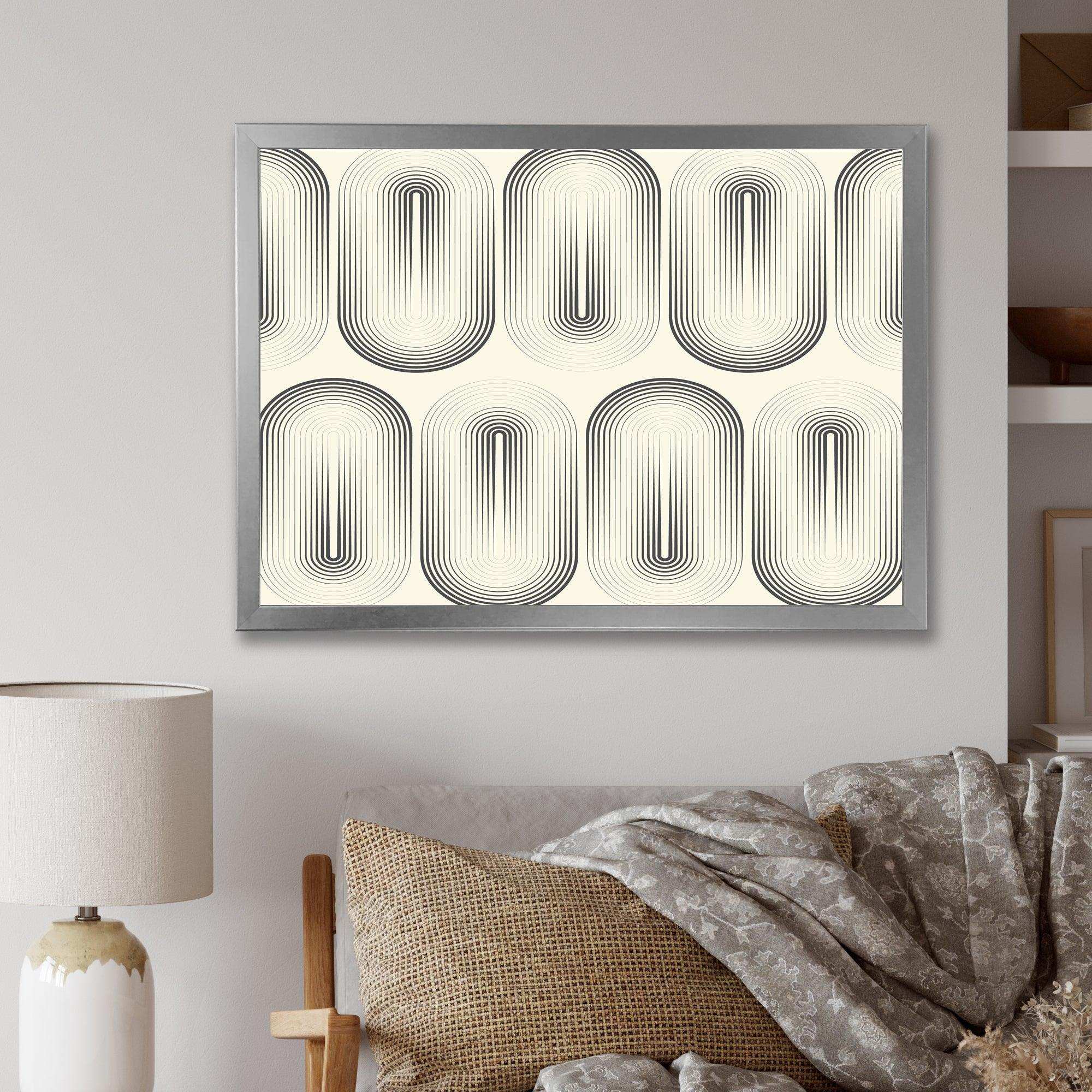 Retro Curved Minimal Geometric Ornament I