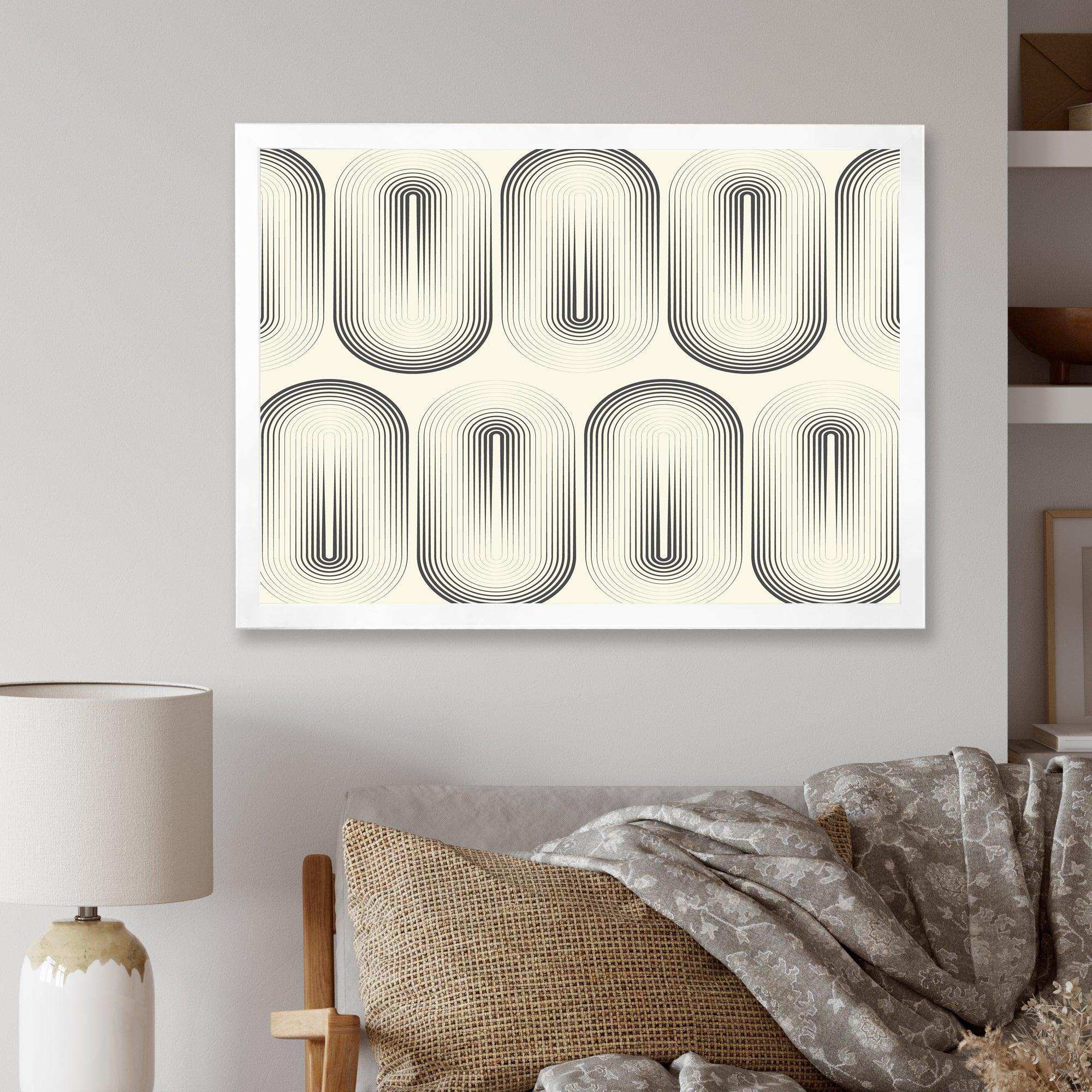 Retro Curved Minimal Geometric Ornament I