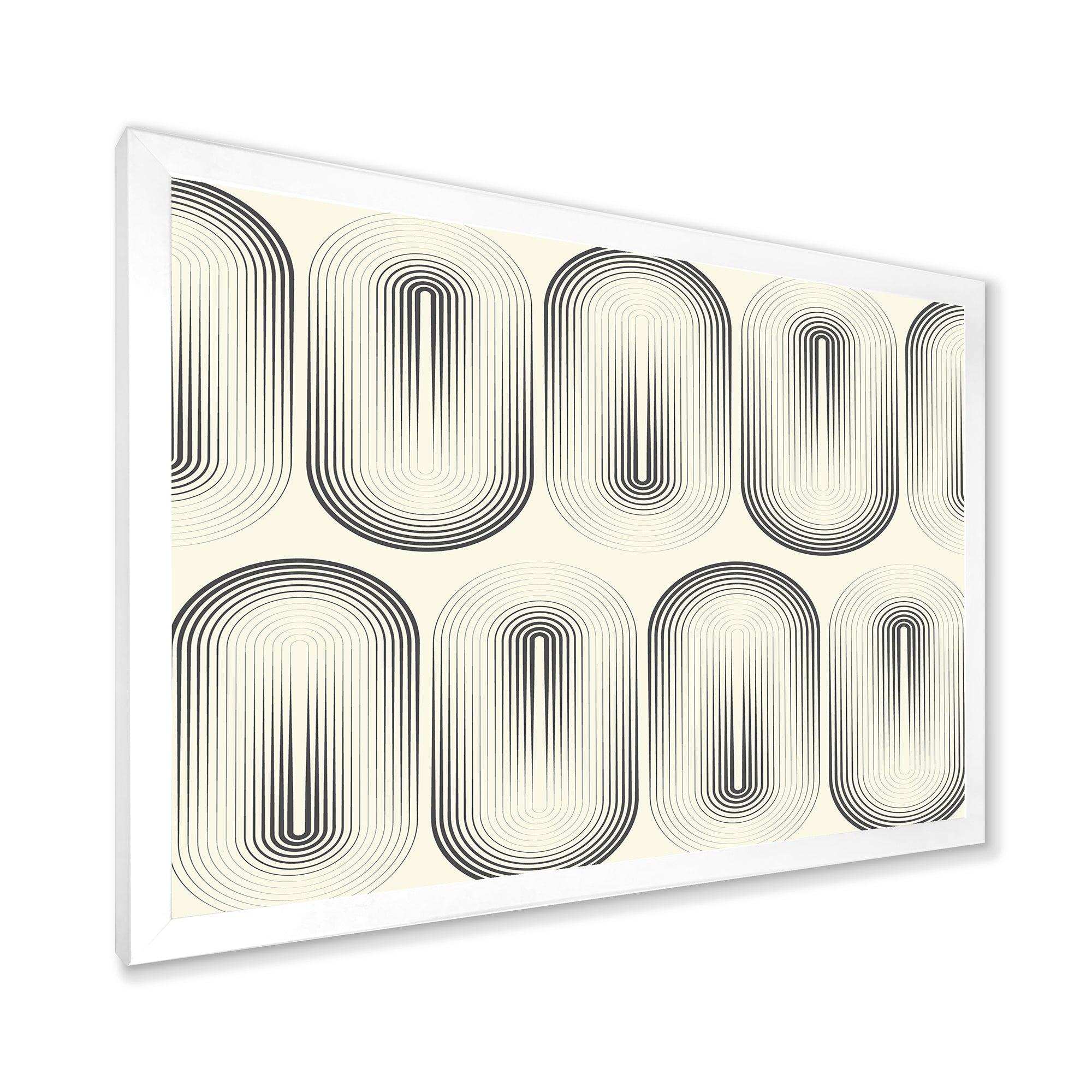 Retro Curved Minimal Geometric Ornament I