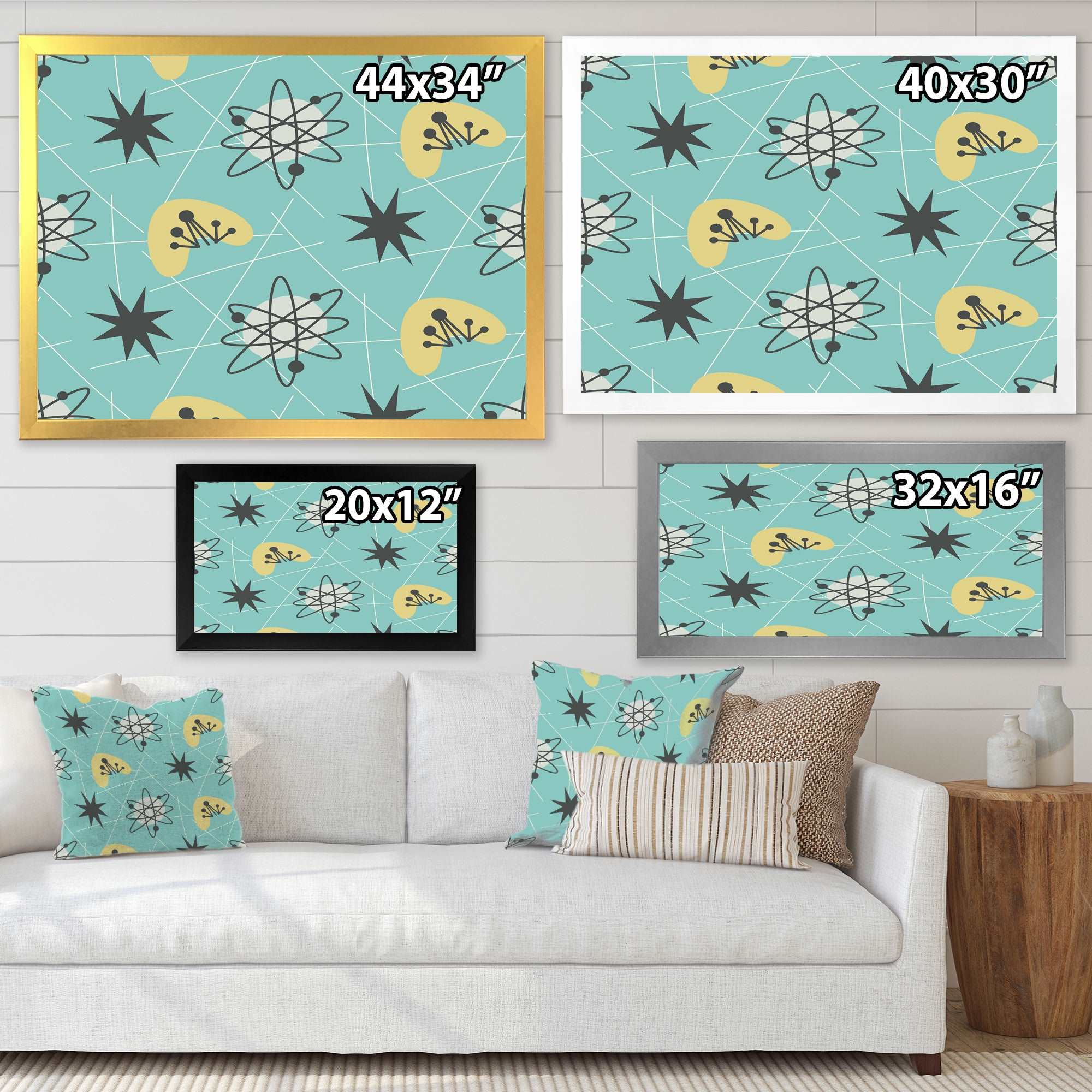 1950 Retro Pattern I Framed Print Matte White - 1.5 Width