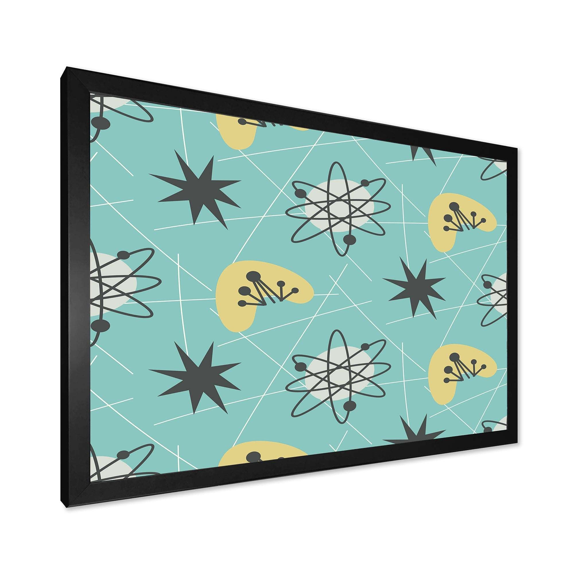 1950 Retro Pattern I Framed Print Vibrant Black - 1.5 Width
