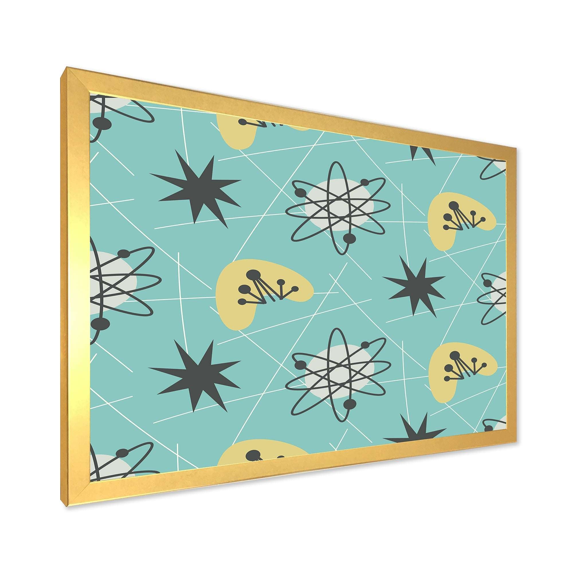 1950 Retro Pattern I Framed Print Vibrant Gold - 1.5 Width