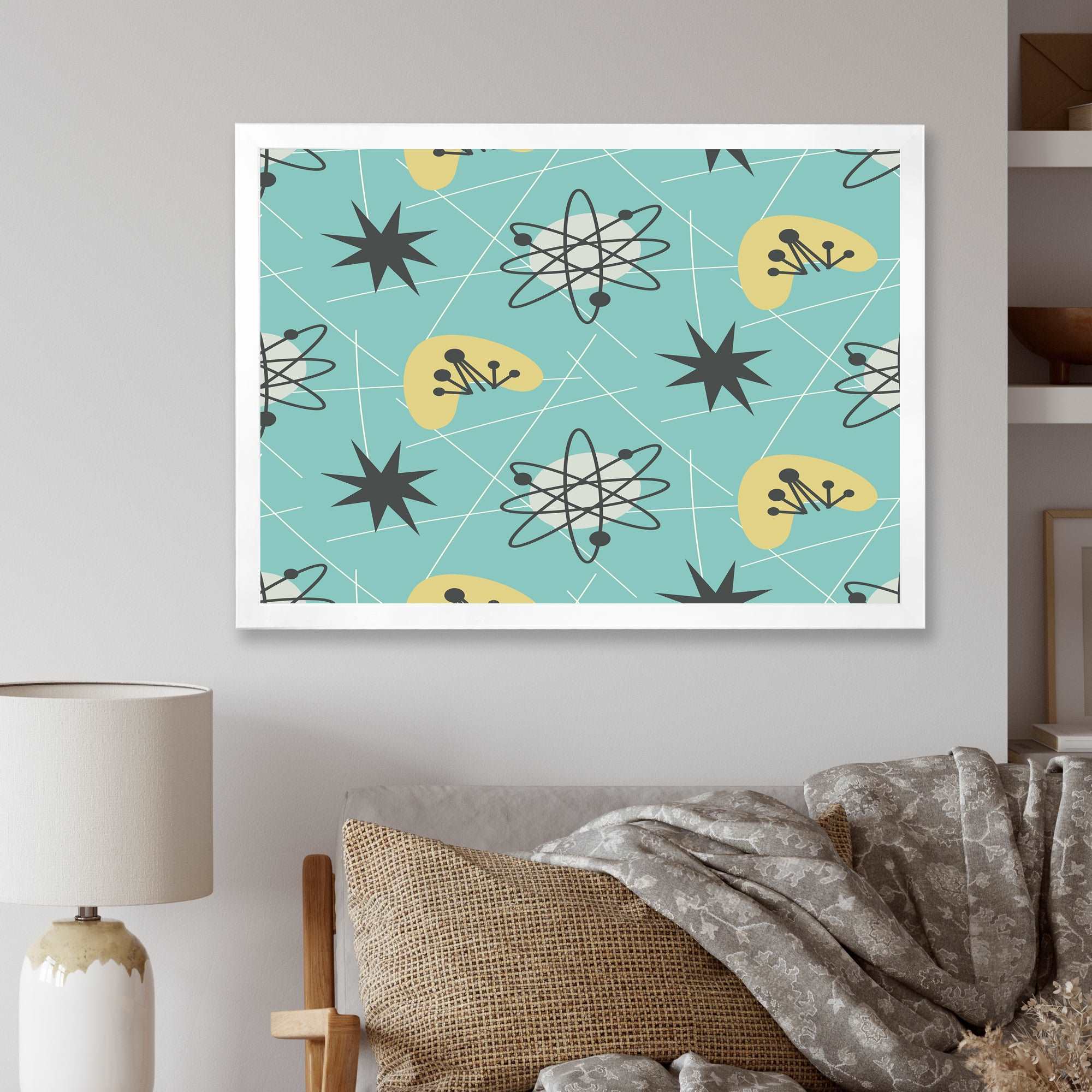1950 Retro Pattern I Framed Print Matte White - 1.5 Width