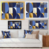 Retro Luxury Waves In Gold and Blue IV