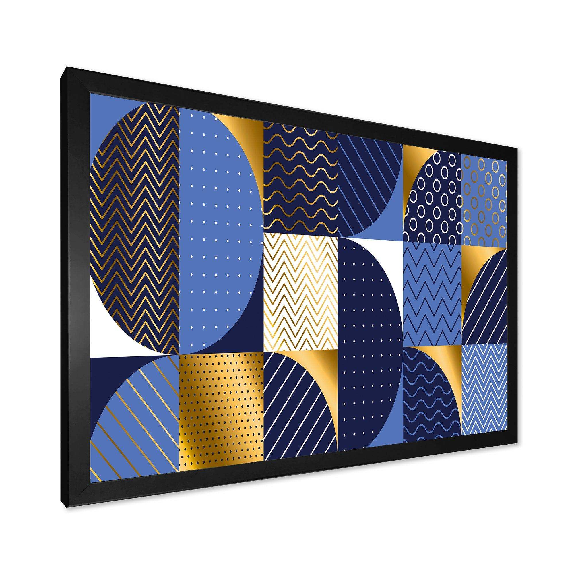 Retro Luxury Waves In Gold and Blue IV