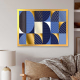 Retro Luxury Waves In Gold and Blue IV