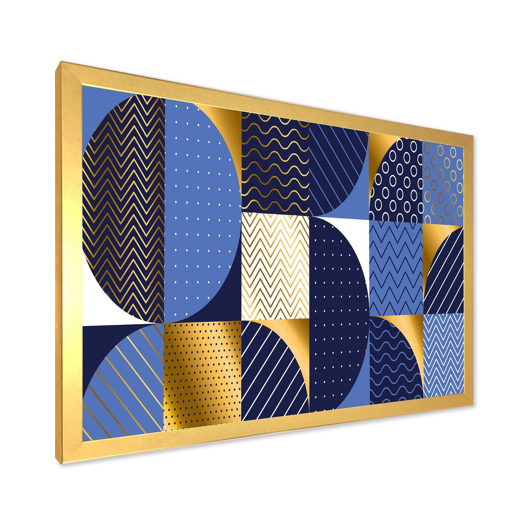 Retro Luxury Waves In Gold and Blue IV