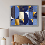 Retro Luxury Waves In Gold and Blue IV