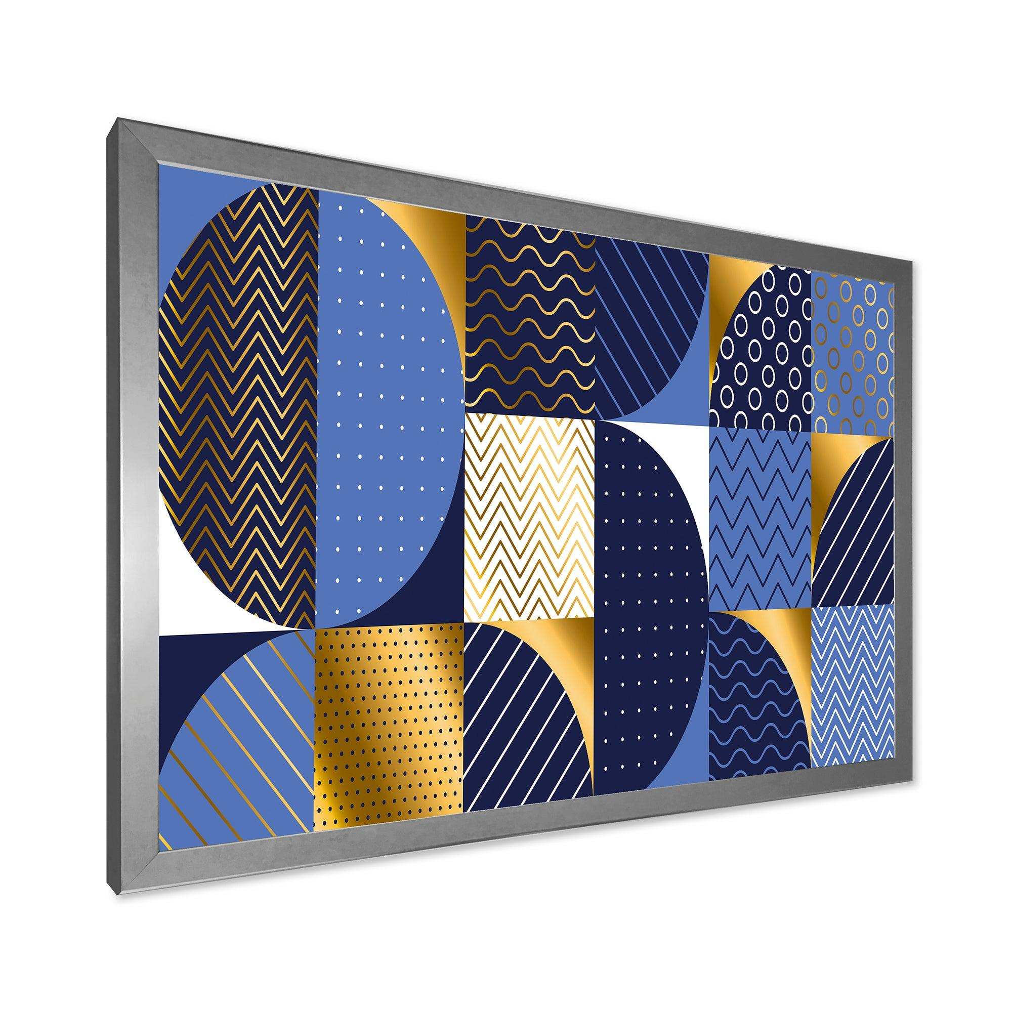 Retro Luxury Waves In Gold and Blue IV