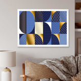 Retro Luxury Waves In Gold and Blue IV