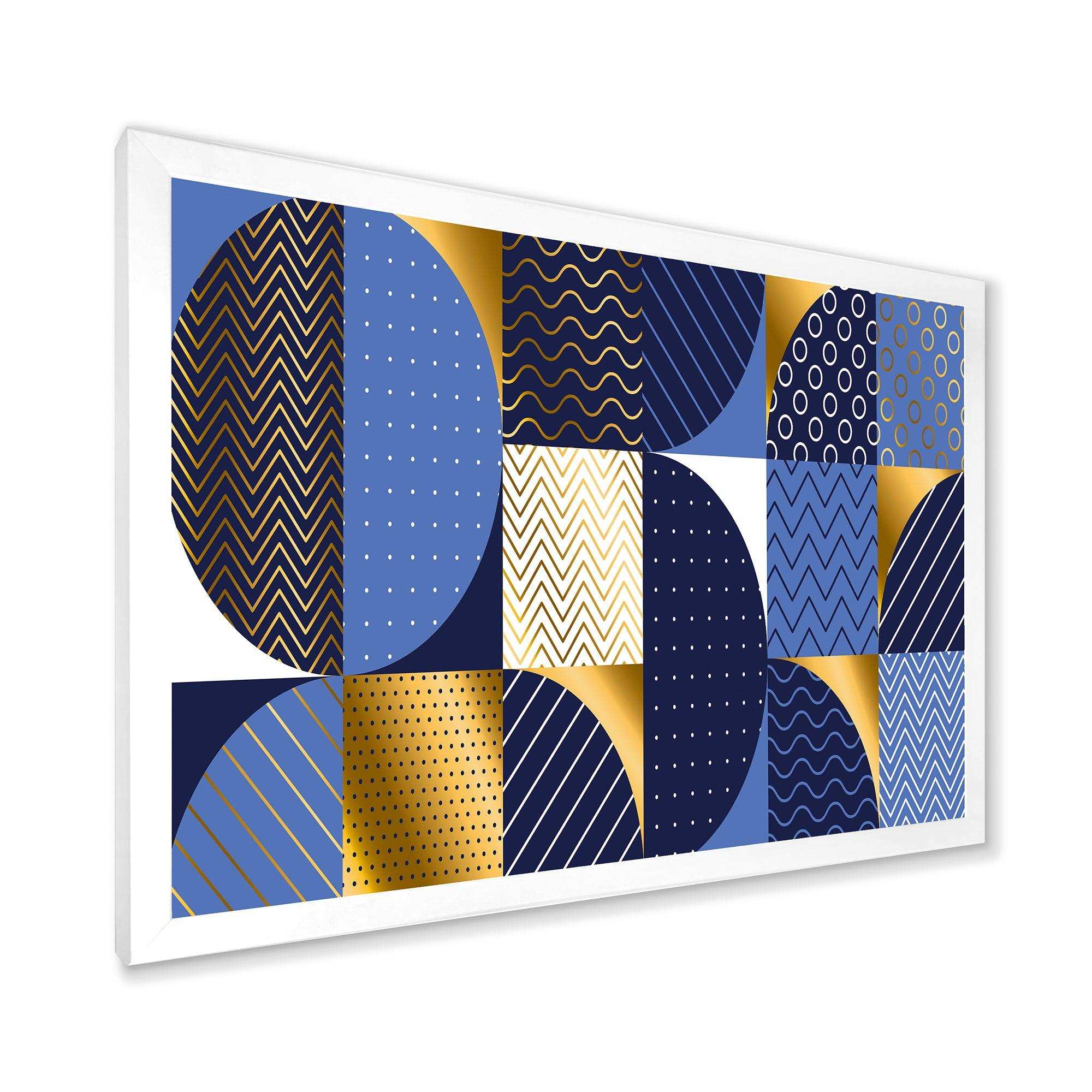 Retro Luxury Waves In Gold and Blue IV