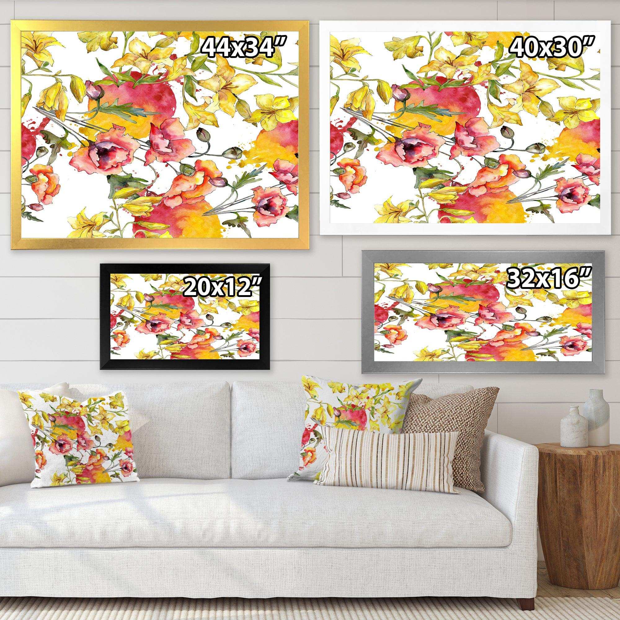 Retro Handdrawn Poppies IV