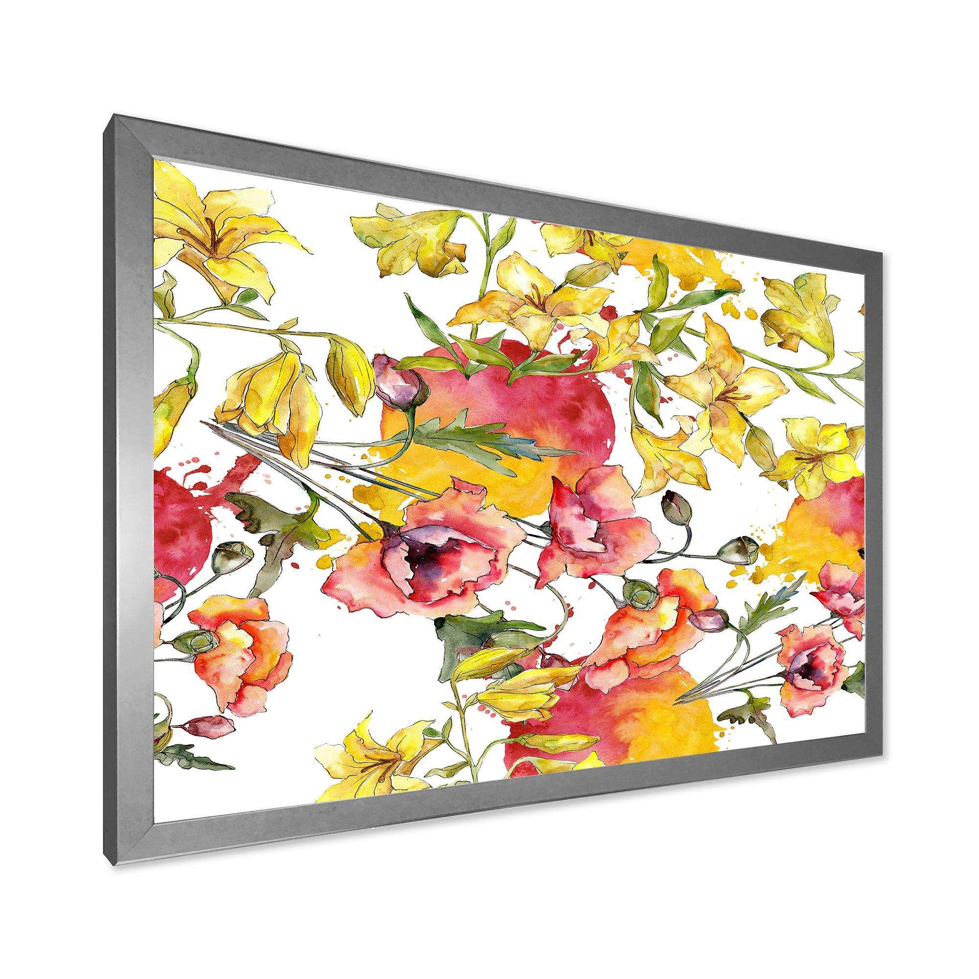 Retro Handdrawn Poppies IV