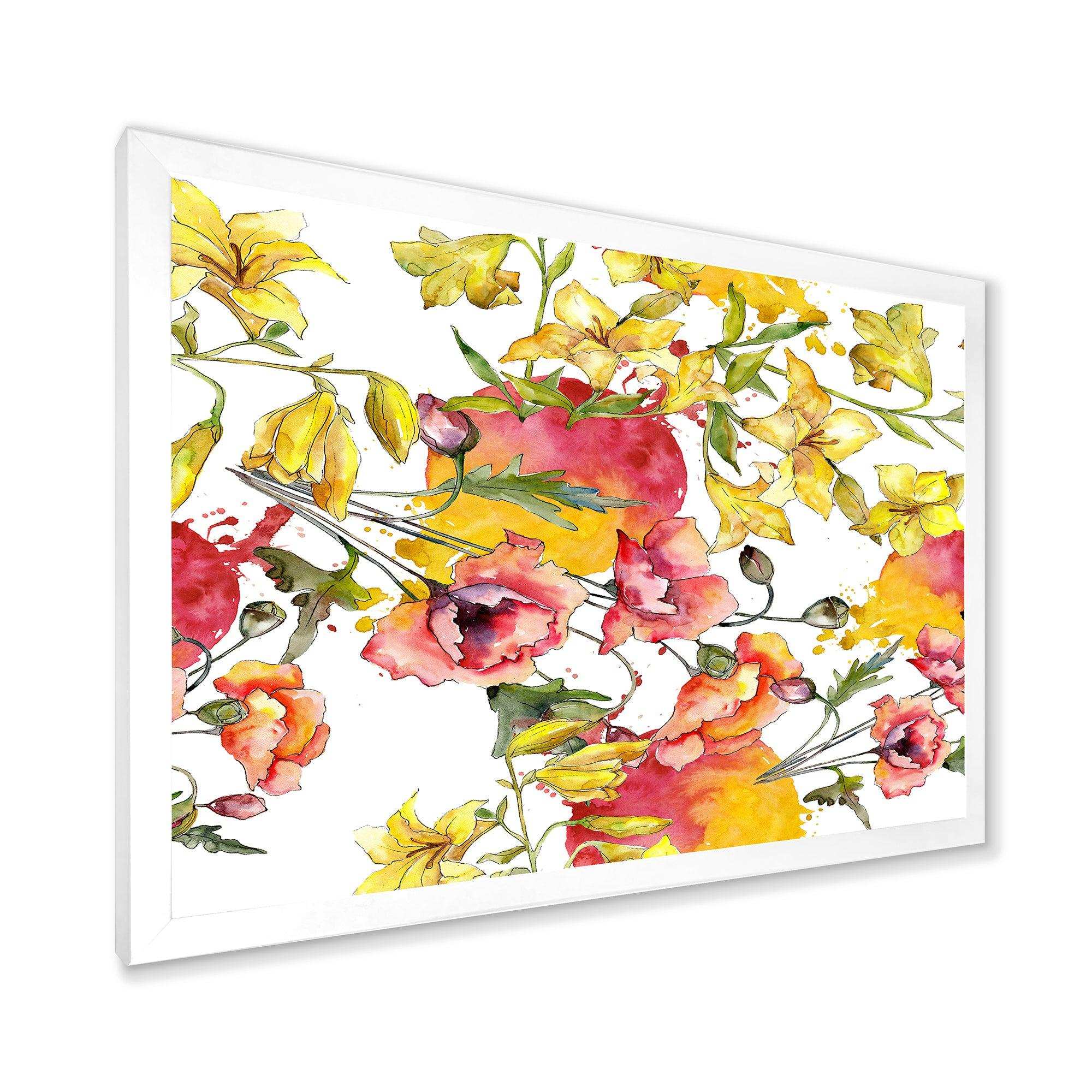 Retro Handdrawn Poppies IV