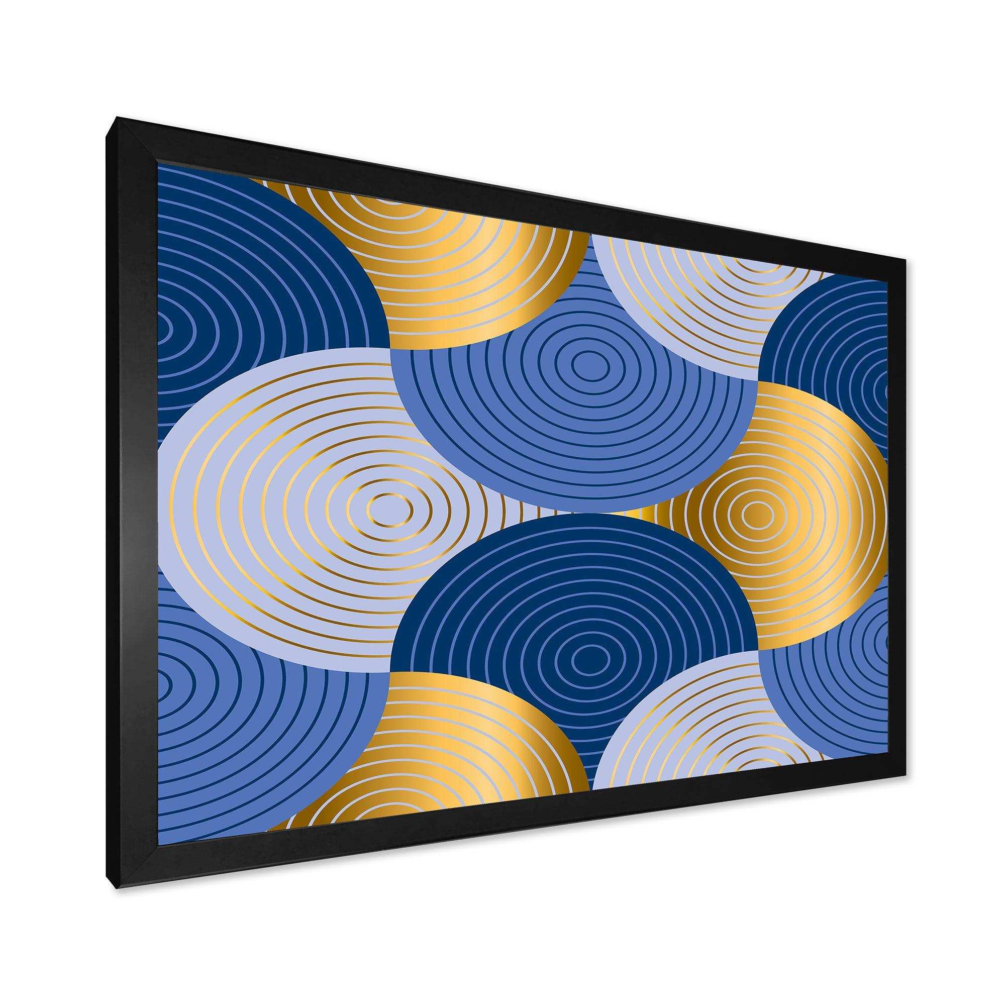 Retro Luxury Waves In Gold and Blue X