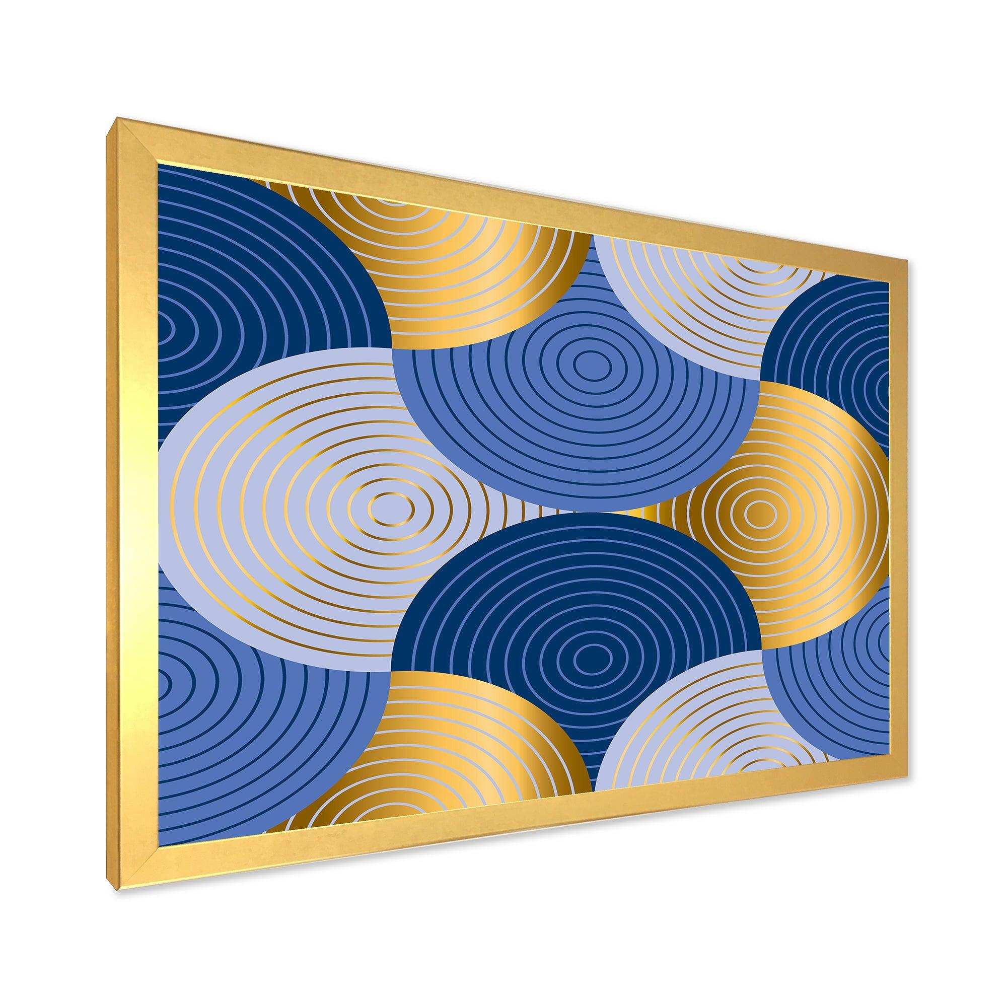 Retro Luxury Waves In Gold and Blue X