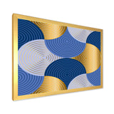 Retro Luxury Waves In Gold and Blue X