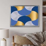 Retro Luxury Waves In Gold and Blue X