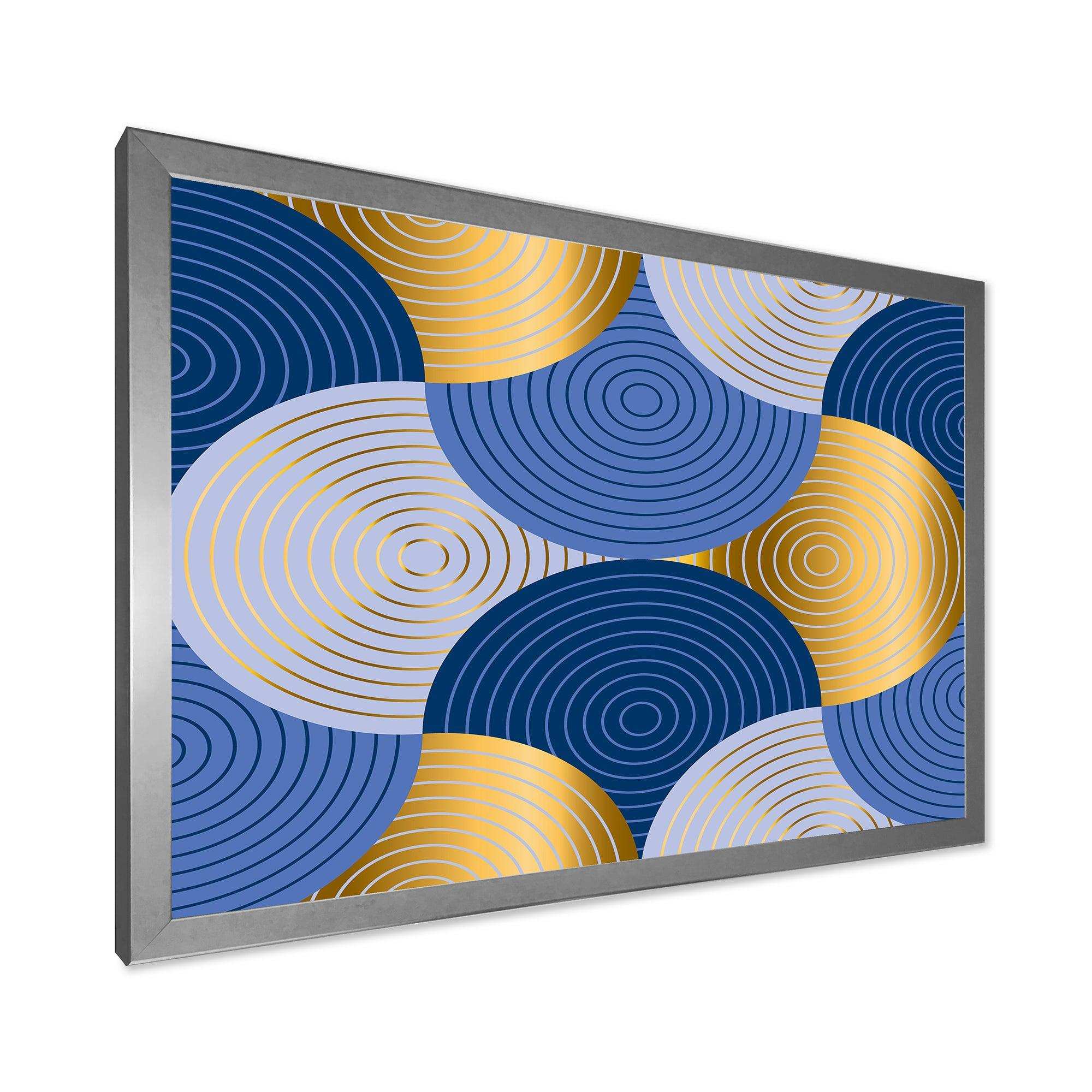 Retro Luxury Waves In Gold and Blue X