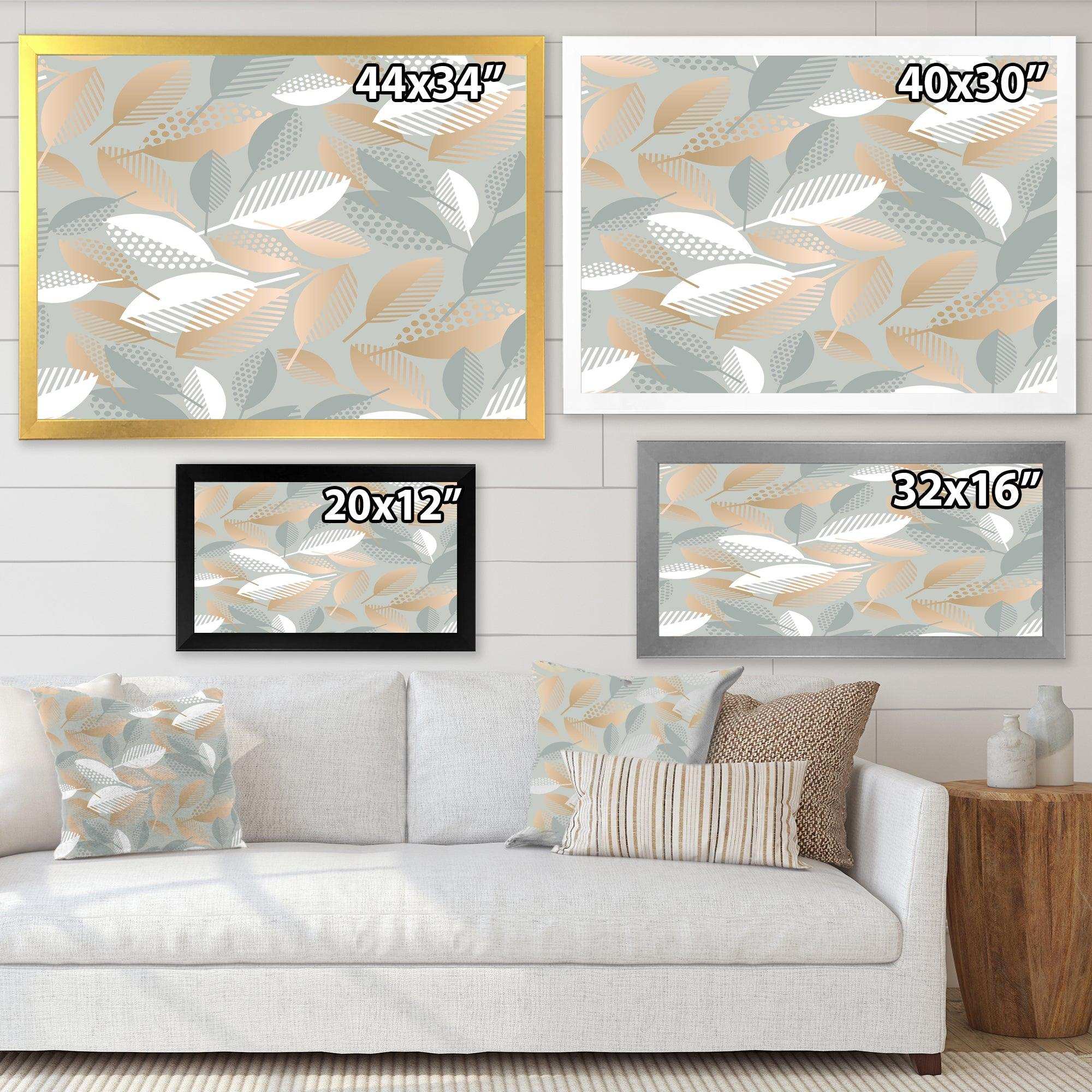 Luxury geometric fall leaves pattern