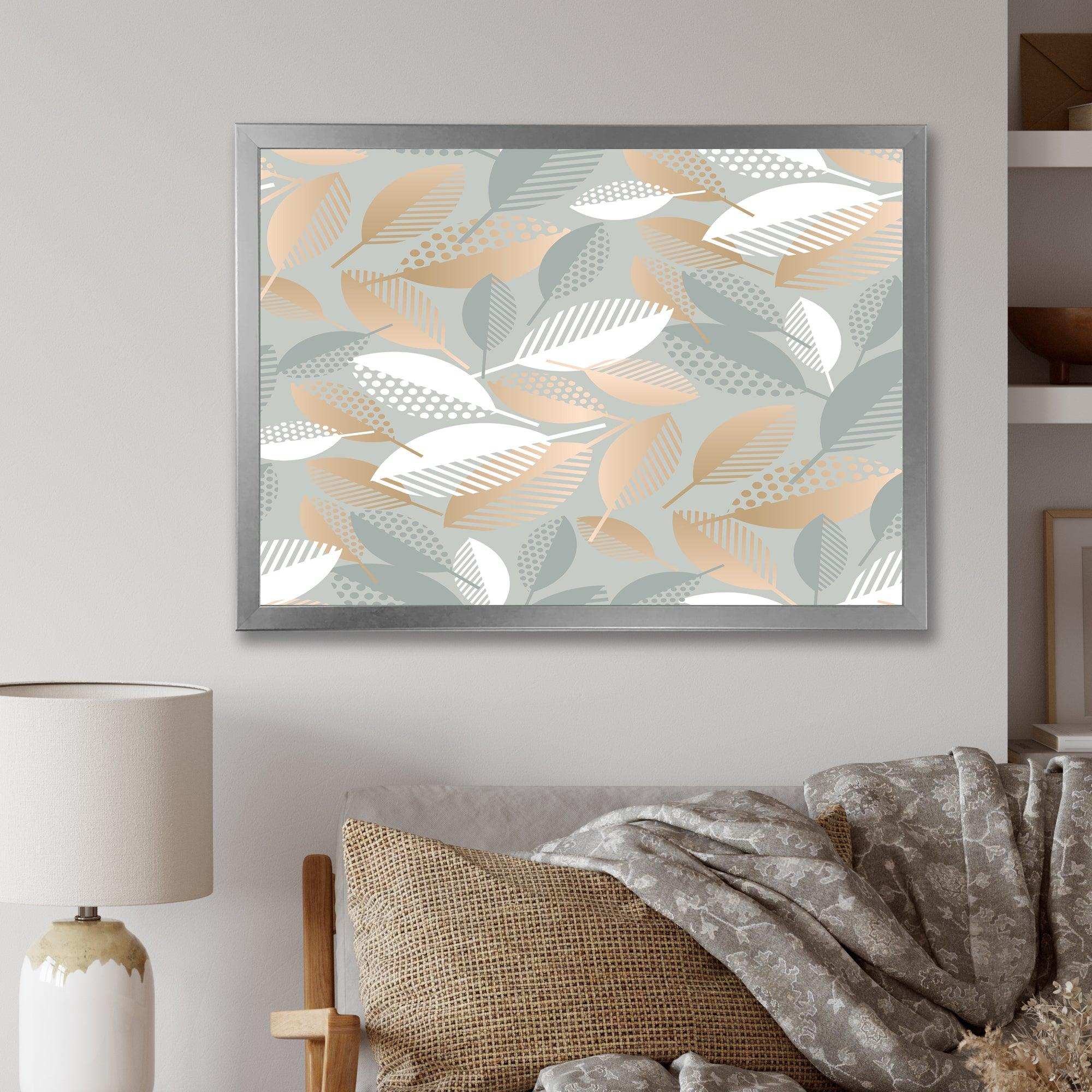 Luxury geometric fall leaves pattern