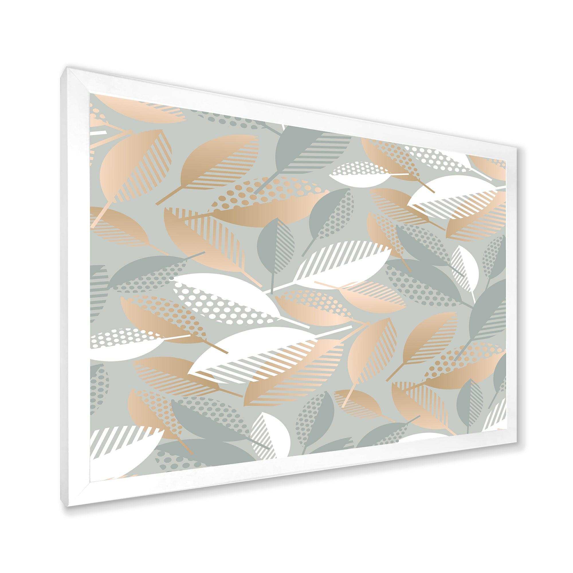 Luxury geometric fall leaves pattern