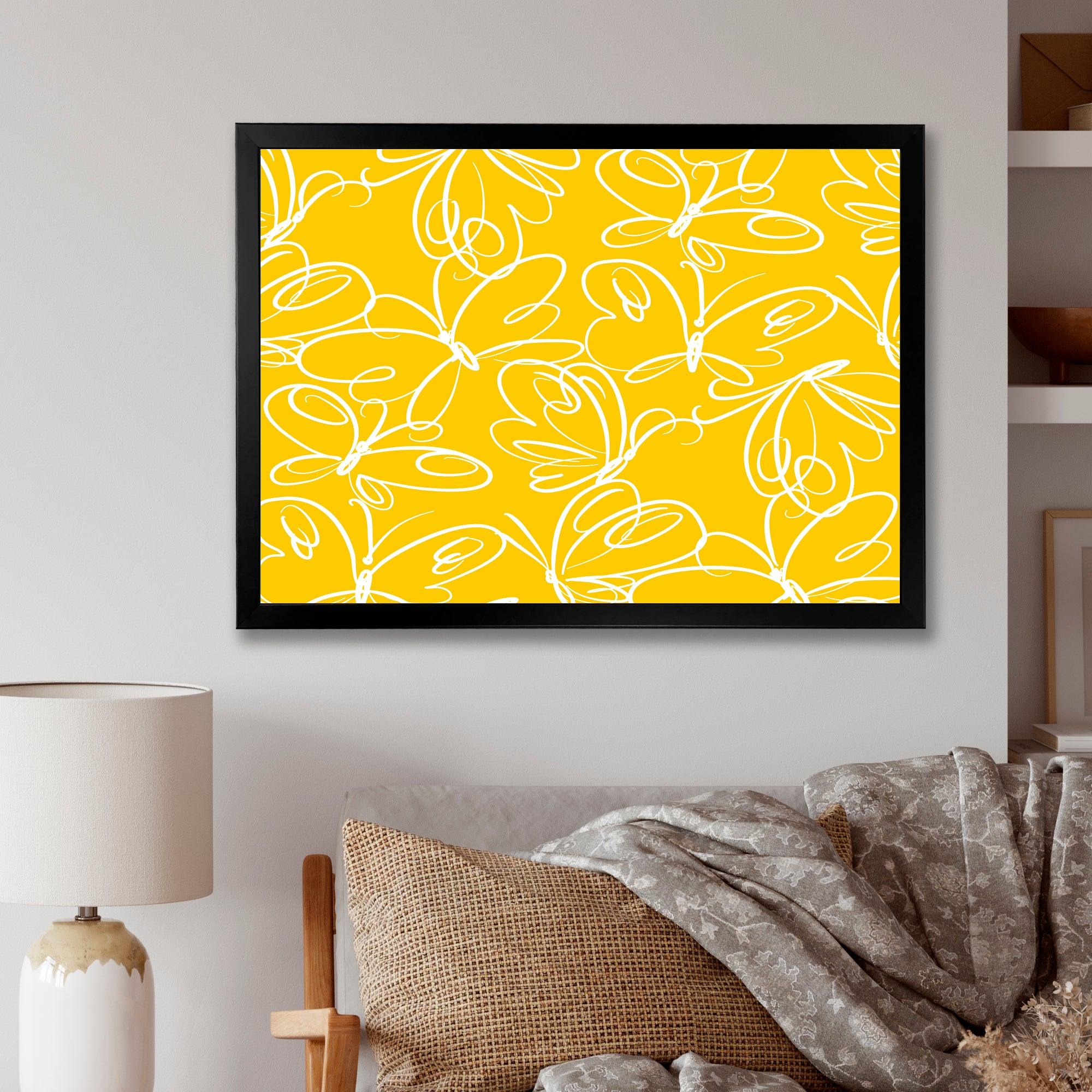 Butterflies hand drawn color pattern