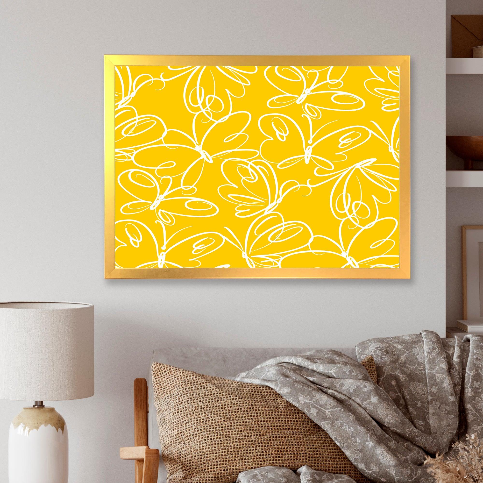 Butterflies hand drawn color pattern