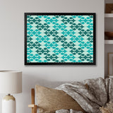 Abstract Retro Geometrical Design VI Framed Print Vibrant Black - 1.5 Width