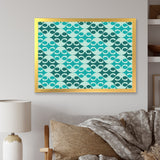 Abstract Retro Geometrical Design VI Framed Print Vibrant Gold - 1.5 Width