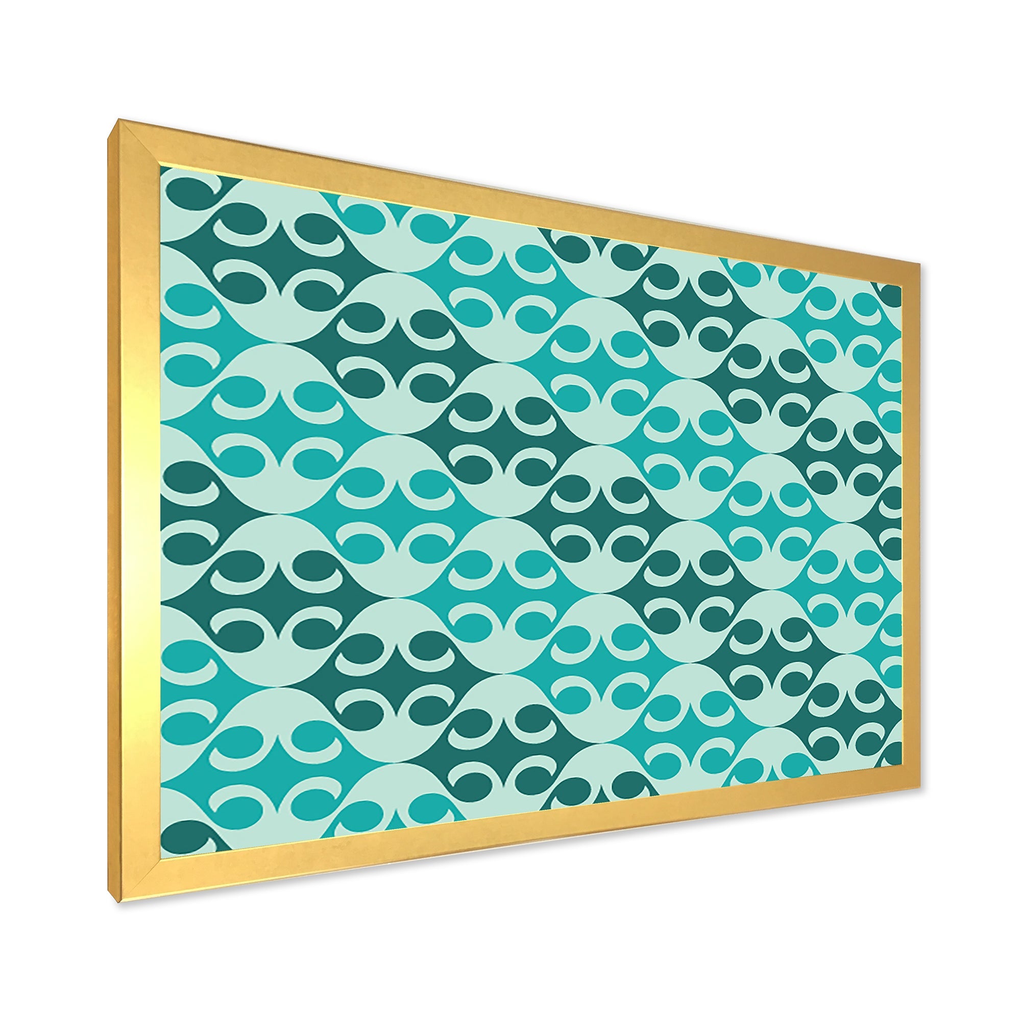 Abstract Retro Geometrical Design VI Framed Print Vibrant Gold - 1.5 Width