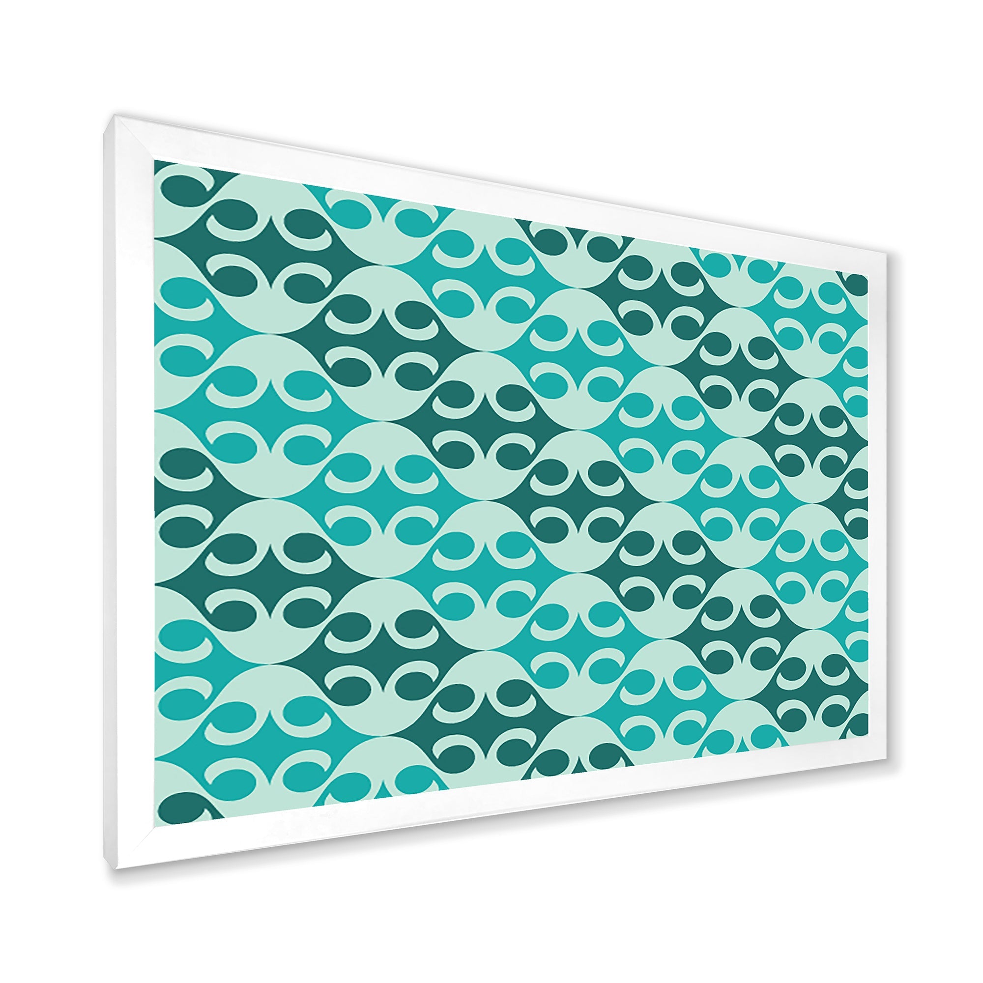 Abstract Retro Geometrical Design VI Framed Print Matte White - 1.5 Width
