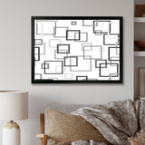 Abstract Retro Design II Framed Print Vibrant Black - 1.5 Width