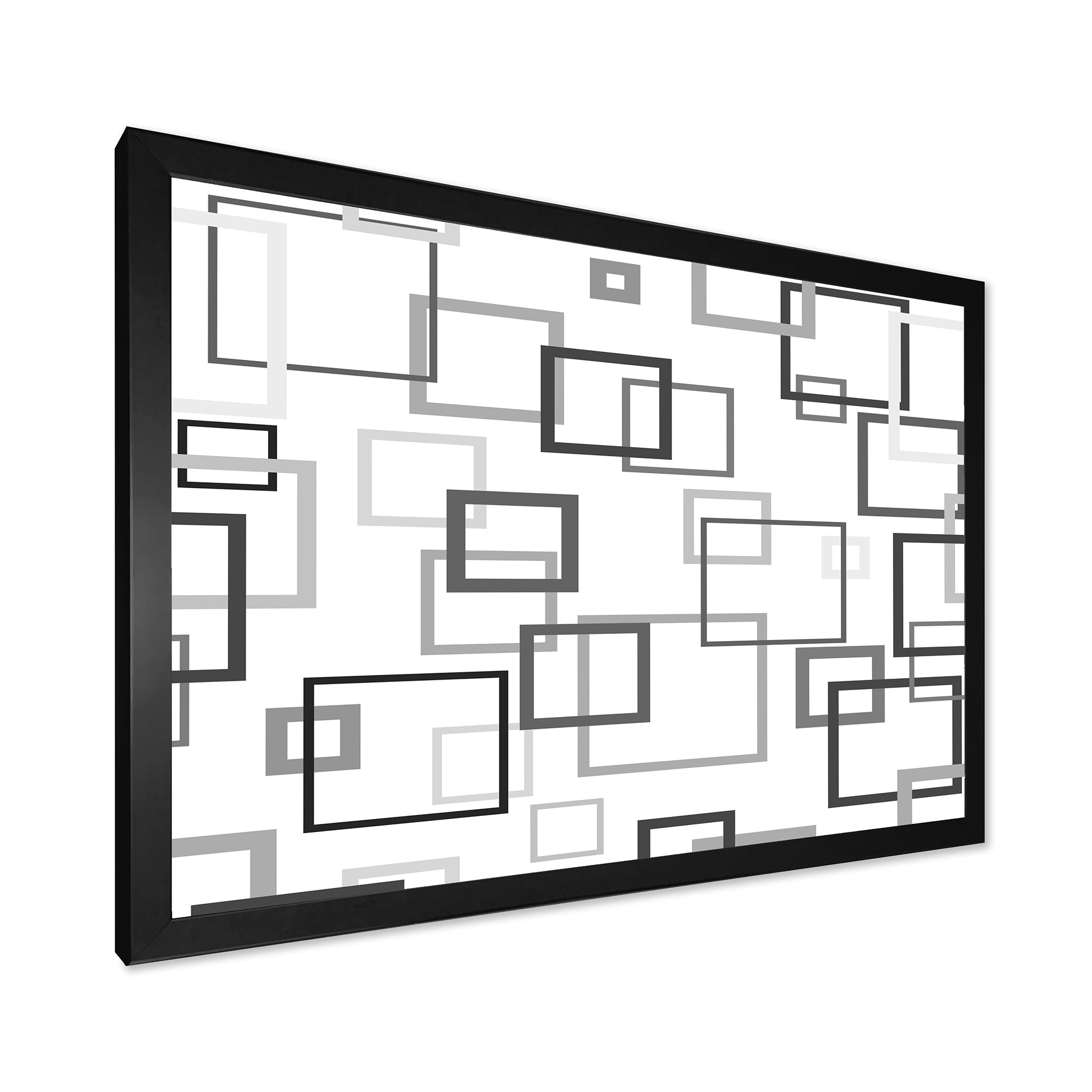 Abstract Retro Design II Framed Print Vibrant Black - 1.5 Width