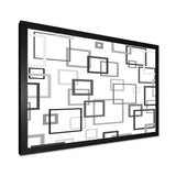 Abstract Retro Design II Framed Print Vibrant Black - 1.5 Width