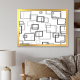 Abstract Retro Design II Framed Print Vibrant Gold - 1.5 Width