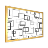 Abstract Retro Design II Framed Print Vibrant Gold - 1.5 Width