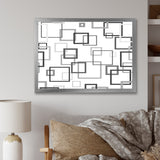 Abstract Retro Design II Framed Print Matte White - 1.5 Width