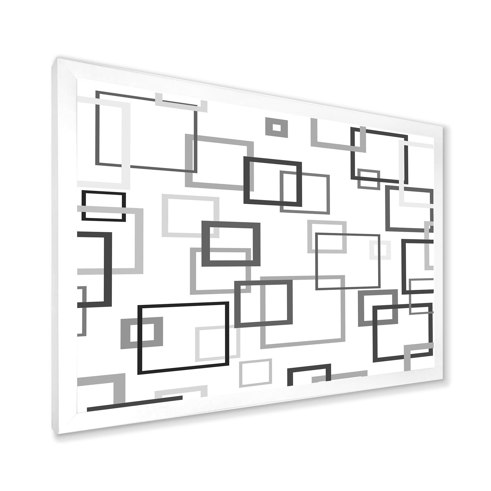 Abstract Retro Design II Framed Print Matte White - 1.5 Width