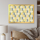 Abstract Retro Geometrical Design II Framed Print Vibrant Gold - 1.5 Width