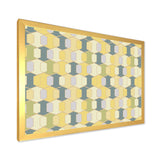 Abstract Retro Geometrical Design II Framed Print Vibrant Gold - 1.5 Width