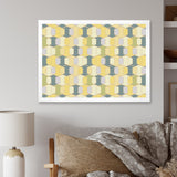 Abstract Retro Geometrical Design II Framed Print Matte White - 1.5 Width