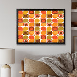 Abstract Retro Geometric Pattern VI Framed Print Vibrant Black - 1.5 Width
