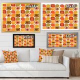 Abstract Retro Geometric Pattern VI Framed Print Matte White - 1.5 Width