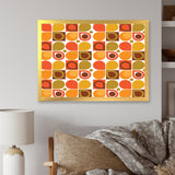 Abstract Retro Geometric Pattern VI Framed Print Vibrant Gold - 1.5 Width