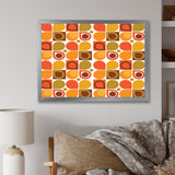 Abstract Retro Geometric Pattern VI Framed Print Matte White - 1.5 Width