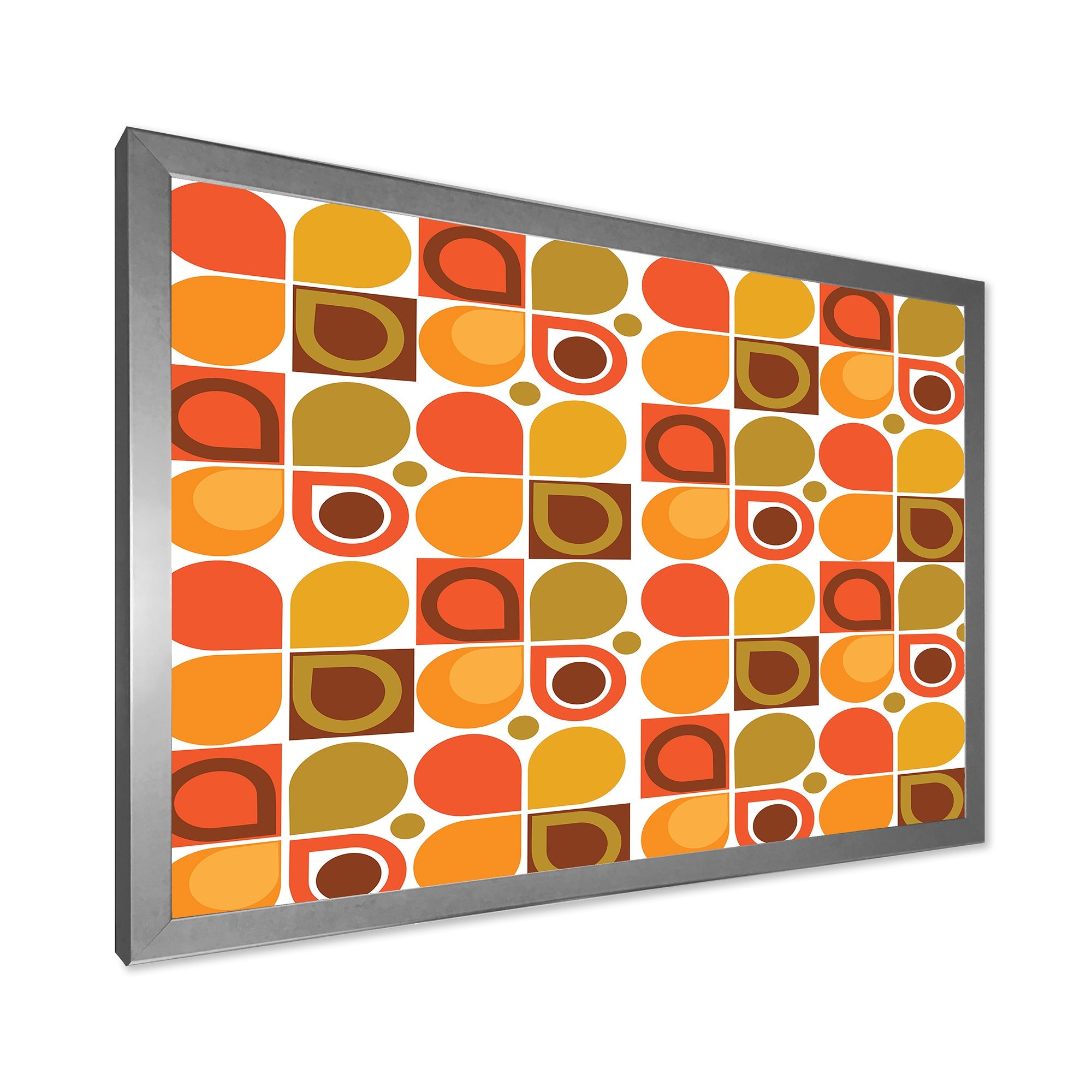 Abstract Retro Geometric Pattern VI Framed Print Matte White - 1.5 Width