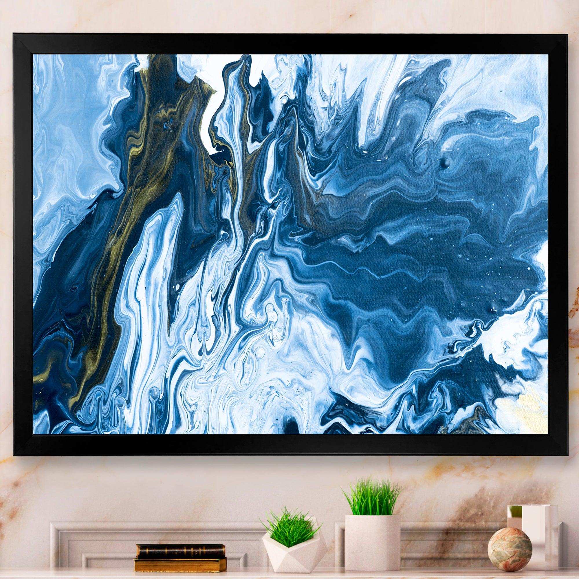 White, grey and White Hand Painted Marble Acrylic III