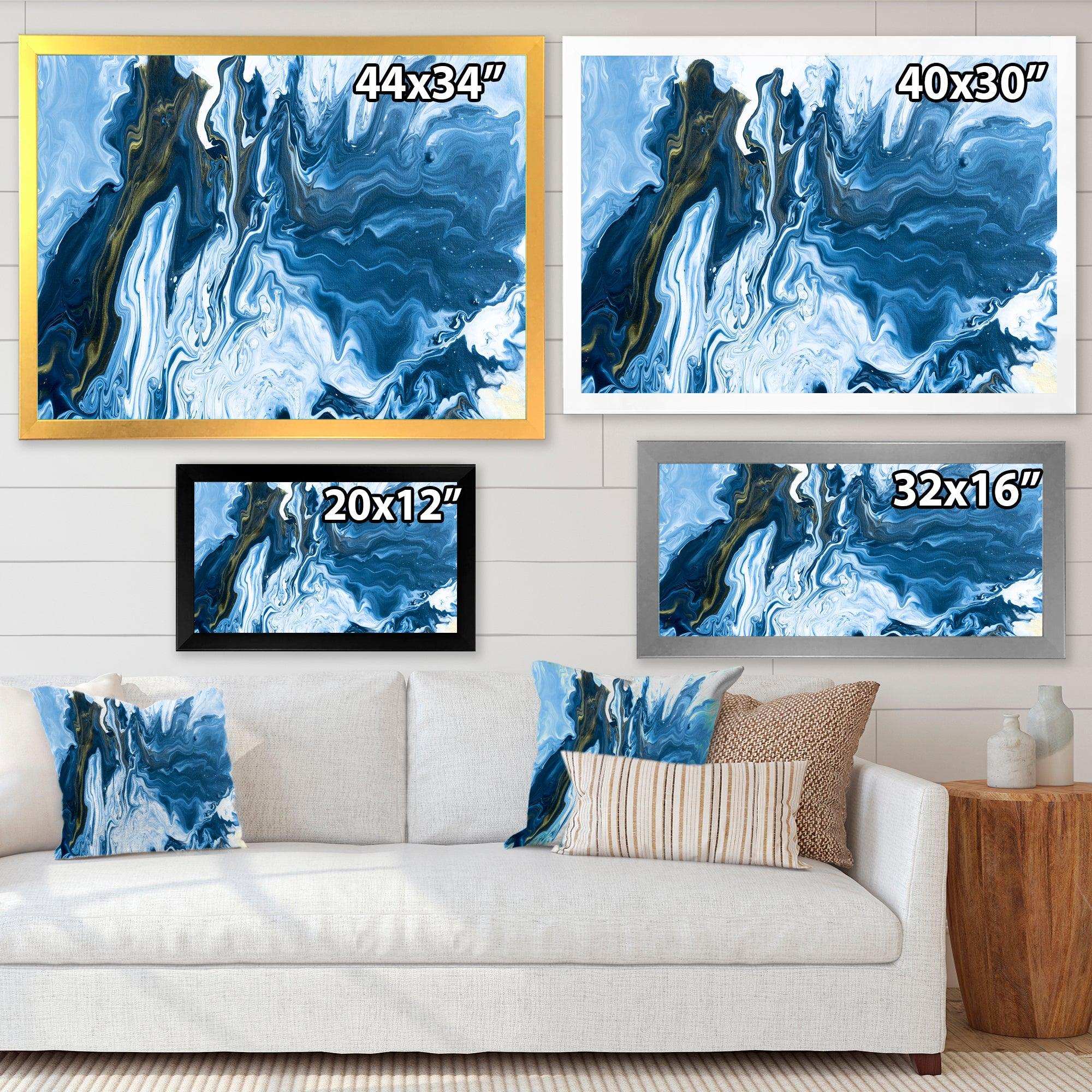 White, grey and White Hand Painted Marble Acrylic III